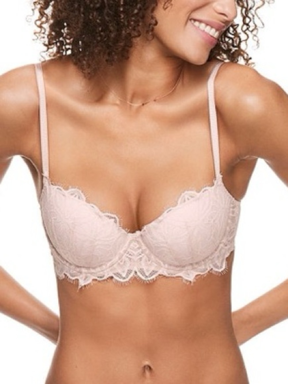 PINK “Date Push-Up” Balconette Lace Bra 32B